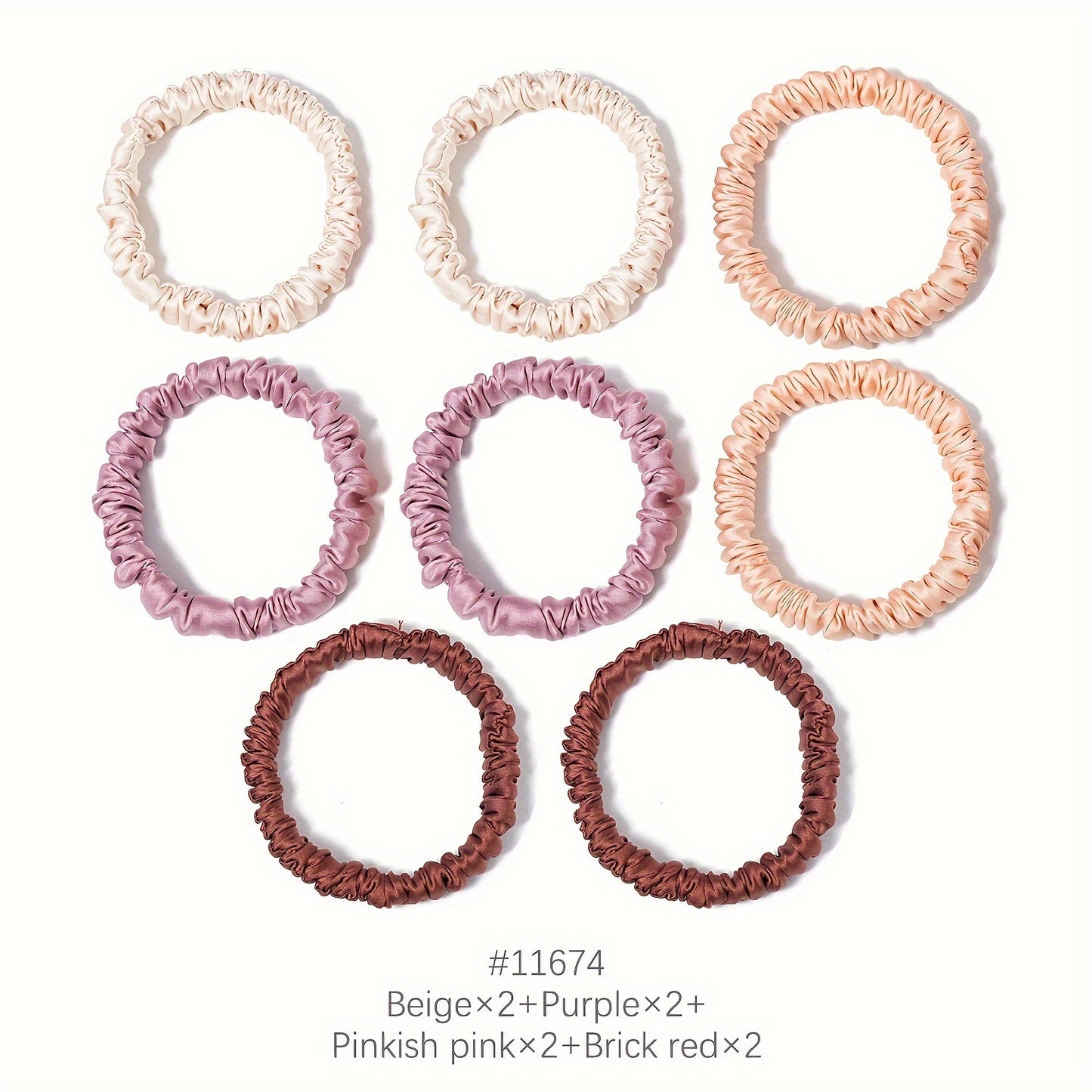 8pcs Satin Silky Hair Tie Elastic Scrunchie Ponytail Hair Rope Simple Style Solid Color Hair Tie Hair Accessories for Women Hair Rope Accessories Set