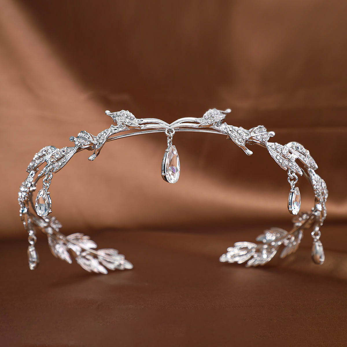 Luxury Handmade Floral Tiara Crown with & -Adorned Arch Design - Elegant Wedding