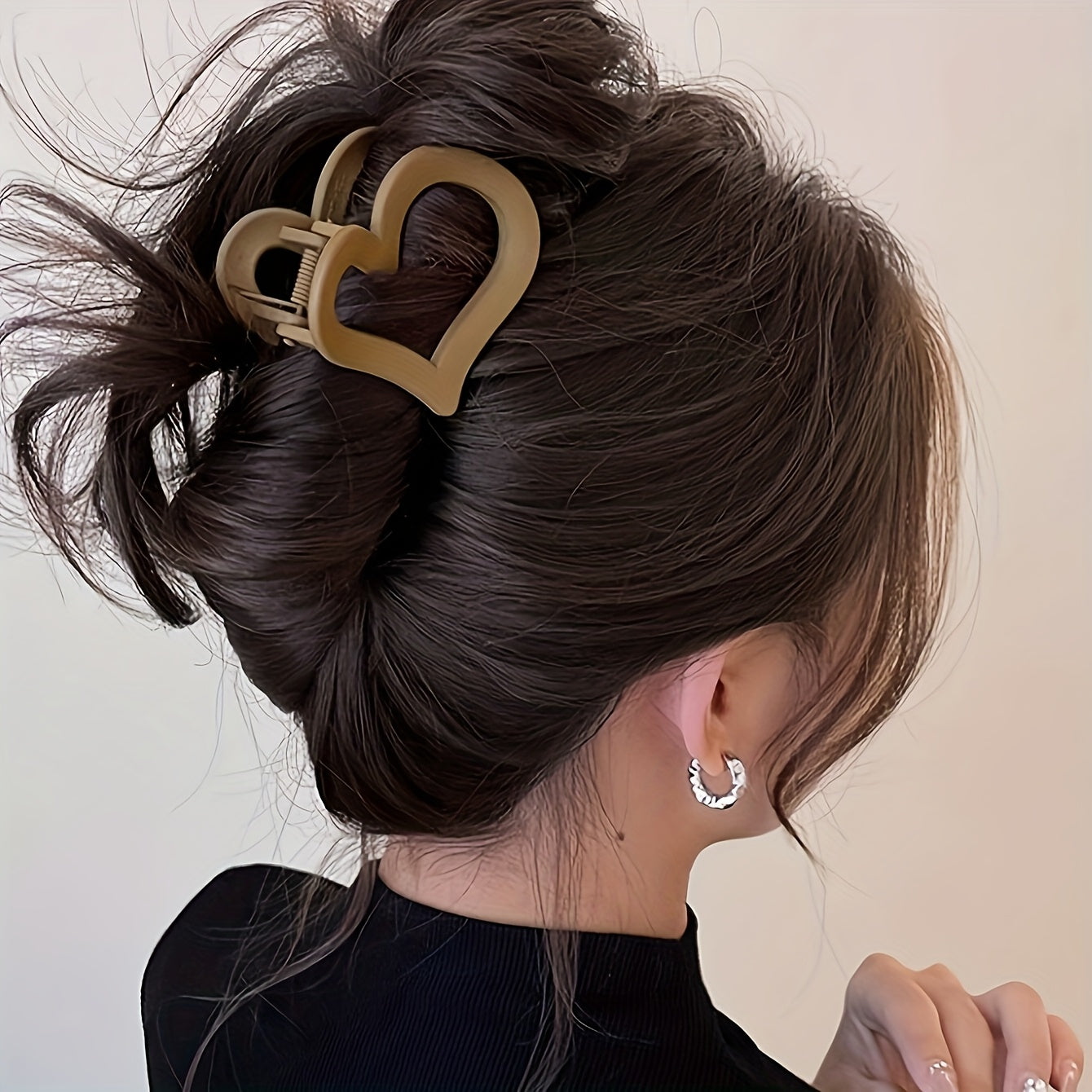 Set Of 4\u002F8\u002F12 Small Heart Hair Clip Set - Cute Minimalist Style Plastic Hair Accessory for Women