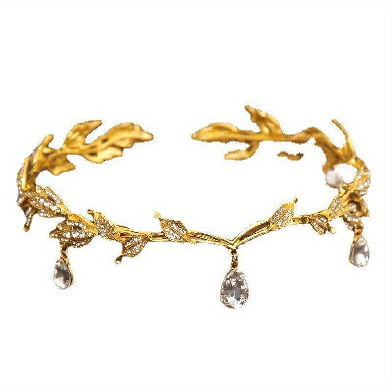 Luxury Handmade Floral Tiara Crown with & -Adorned Arch Design - Elegant Wedding
