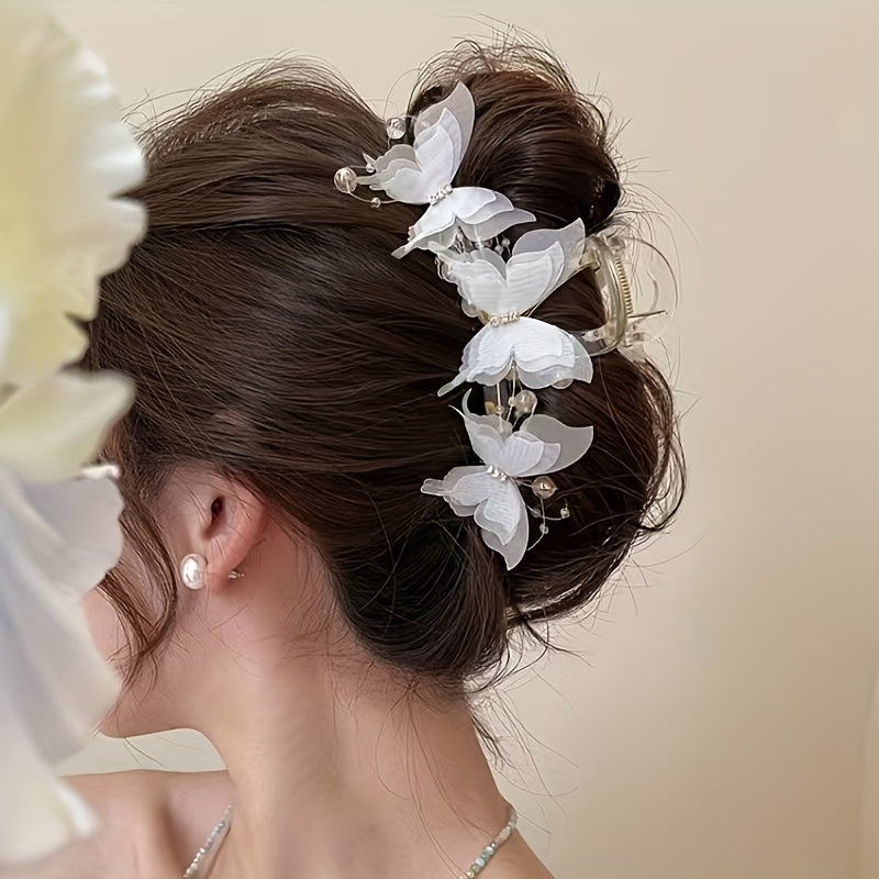 1pc Elegant Butterfly Hair Clip - Large Floral-like design with, for Women
