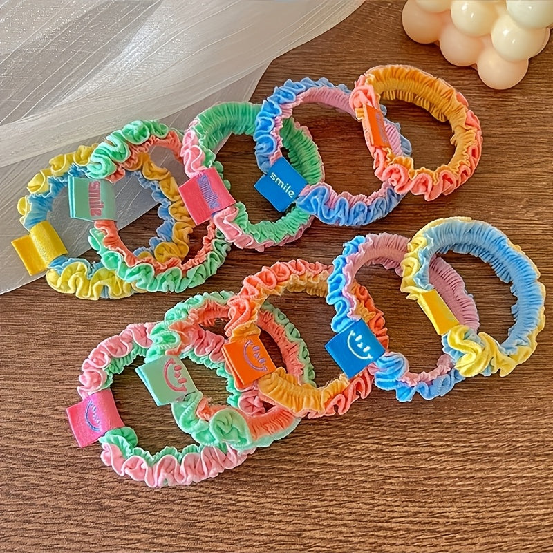 Cute Hair Rope Cute Candy Colored Frill Lace Hair Rope