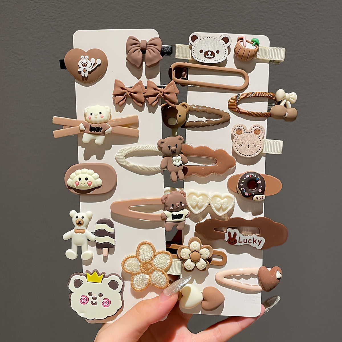 Cute Coffee-Colored Hair Clips | Women's Bangs Side Hairpins