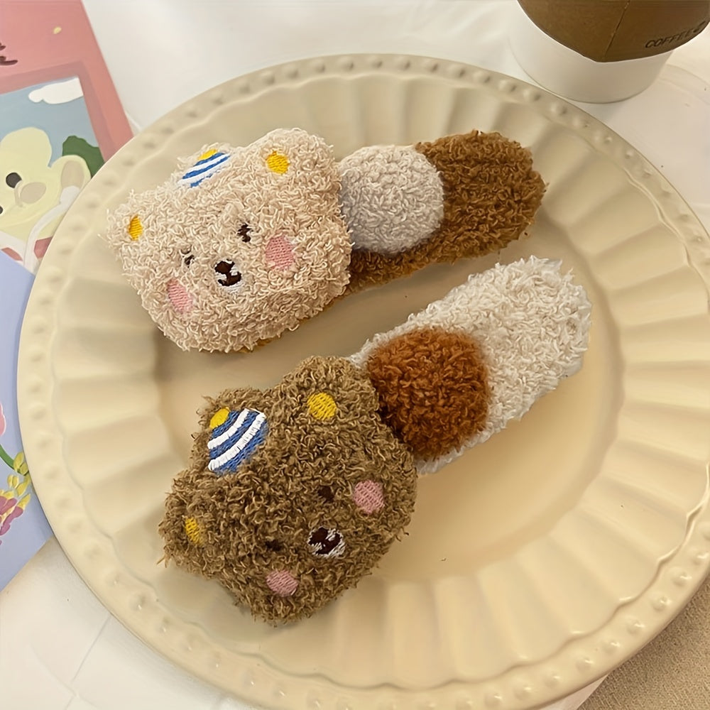 Plush Bear Hair Clips for Women and Teens - 4pcs\u002F2pcs Set