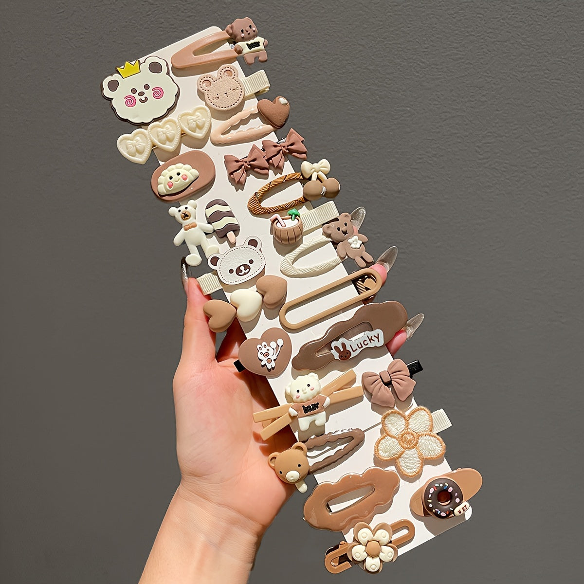 Cute Coffee-Colored Hair Clips | Women's Bangs Side Hairpins