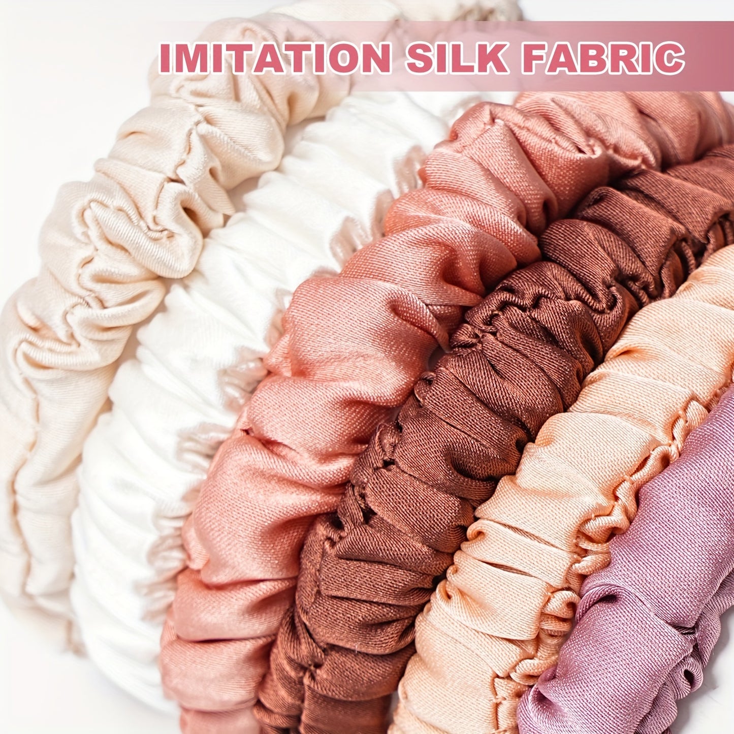 8pcs Satin Silky Hair Tie Elastic Scrunchie Ponytail Hair Rope Simple Style Solid Color Hair Tie Hair Accessories for Women Hair Rope Accessories Set