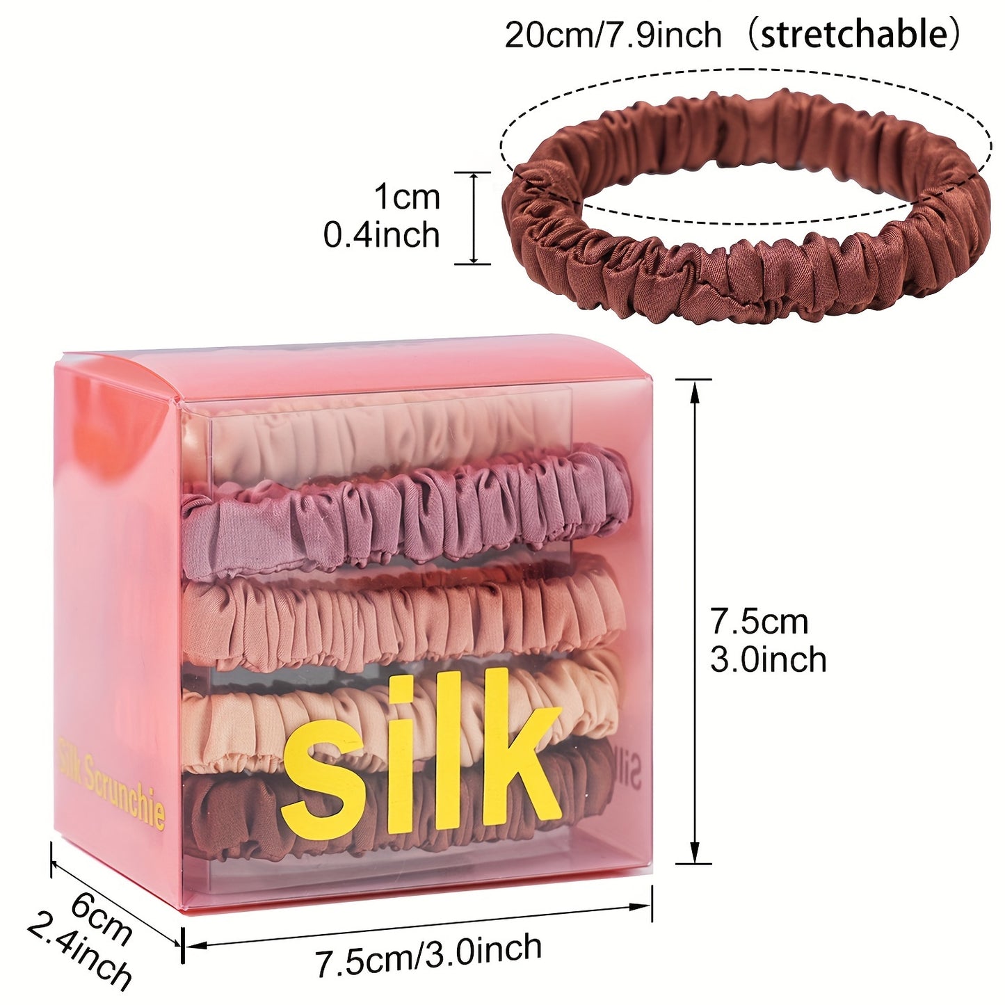 8pcs Satin Silky Hair Tie Elastic Scrunchie Ponytail Hair Rope Simple Style Solid Color Hair Tie Hair Accessories for Women Hair Rope Accessories Set