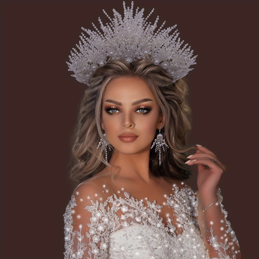 An Elegant Bride's Crown Artificial Crystal Wedding Hair Accessory for Women's Party and Ball