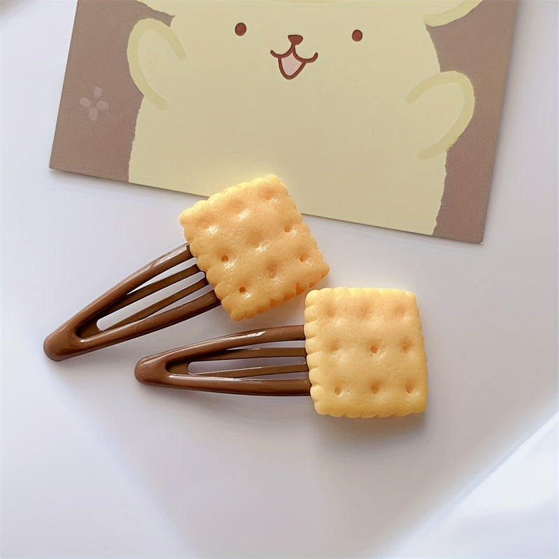 8pcs Sweet Cute Hair Clips 8pcs Sweet Cute Lovely Hair Clips - Baking Cookies Simulation BB Clip Love Stars Hairpin Hair Tire Bang Chopped