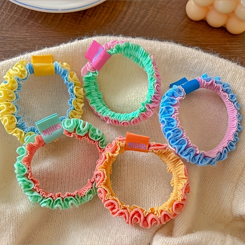Cute Hair Rope Cute Candy Colored Frill Lace Hair Rope