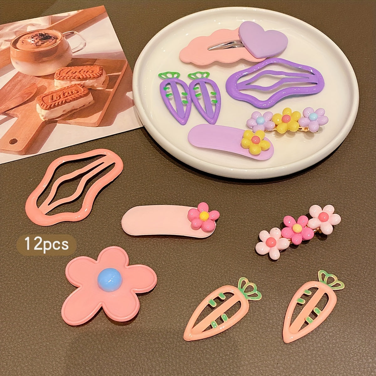 12pcs of Cloud Hairpins New Style Side Clips Bangs Clips Colorful Bb Clips Headdress Hairpins
