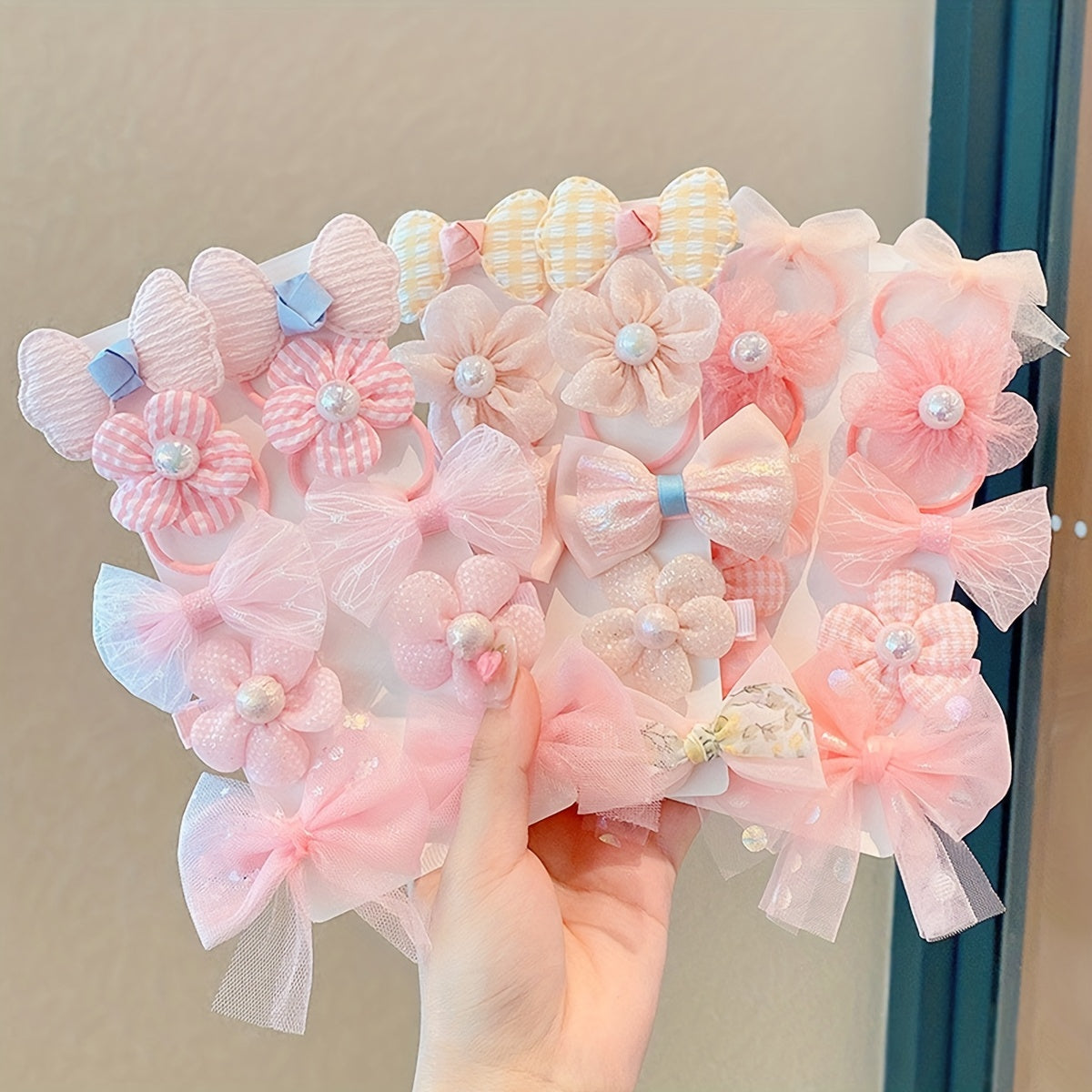 10pcs\u002F1 Sets Cute Bow Hair Accessories for Flowers Modeling Hair Clips Hairpins