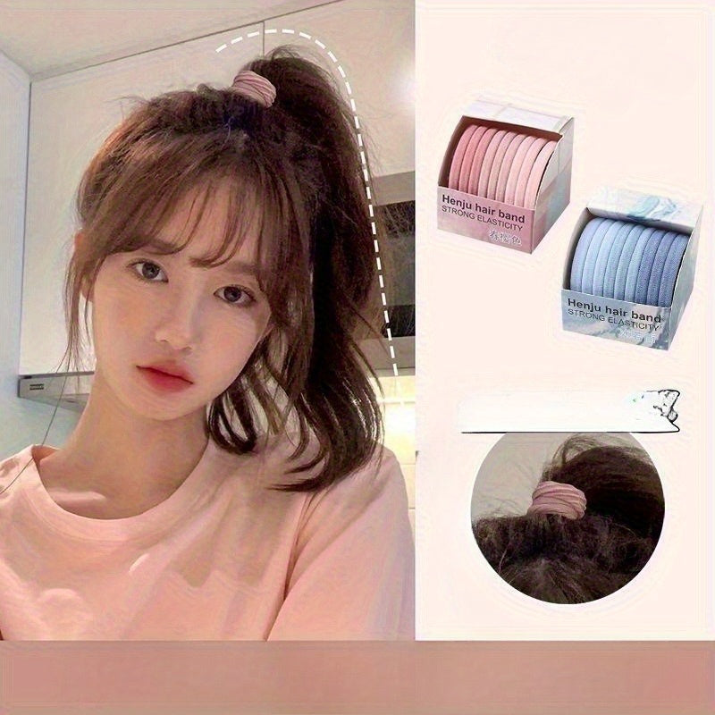Kawano 9 Boxed Seamless Hair Rings 2021 New Temperament Hair Rope Simple Small Rubber Band Women'S Head Rope