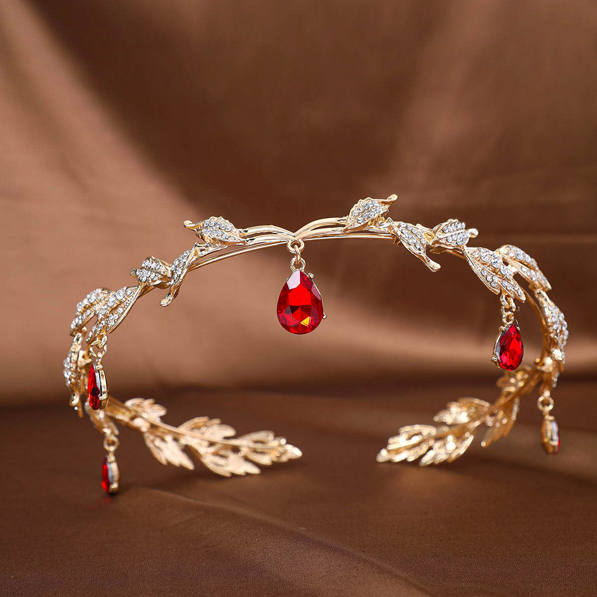 Luxury Handmade Floral Tiara Crown with & -Adorned Arch Design - Elegant Wedding