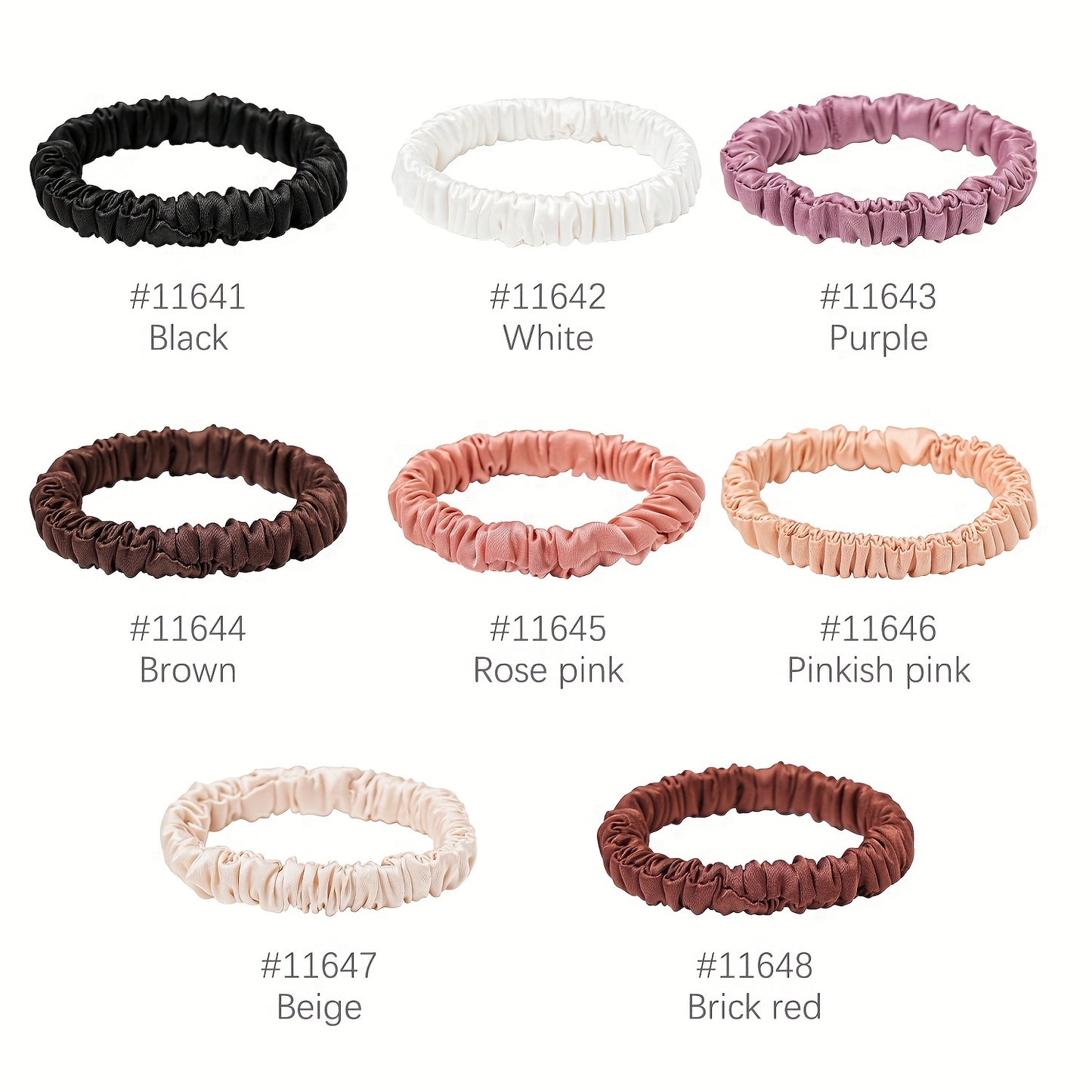 8pcs Satin Silky Hair Tie Elastic Scrunchie Ponytail Hair Rope Simple Style Solid Color Hair Tie Hair Accessories for Women Hair Rope Accessories Set
