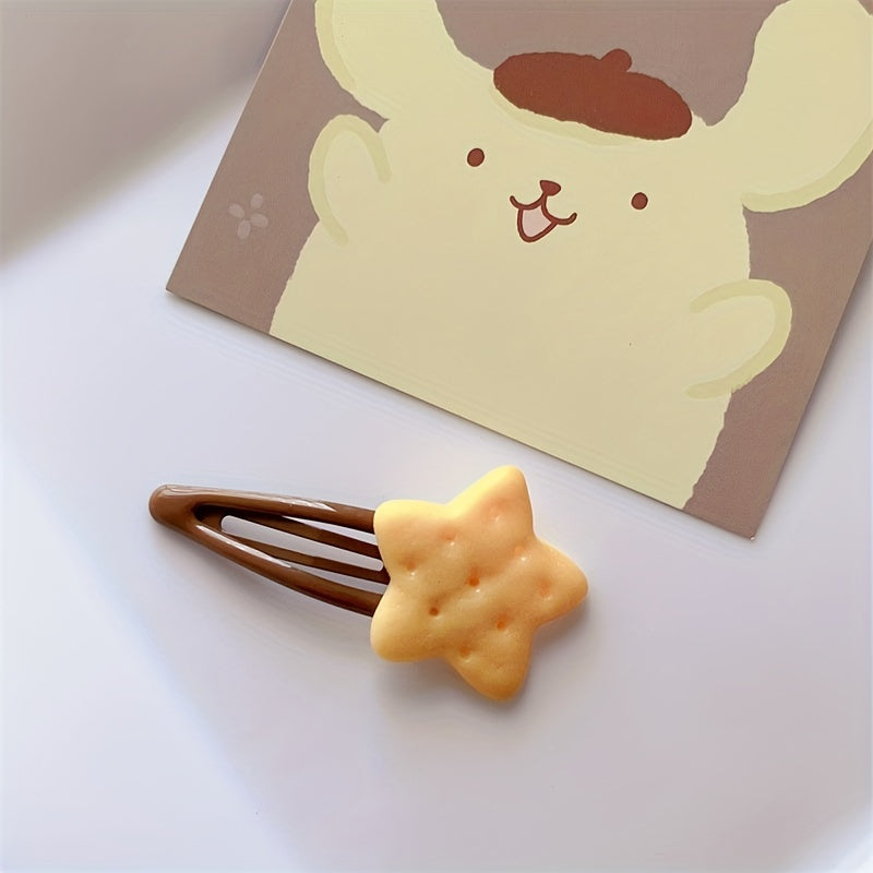 8pcs Sweet Cute Hair Clips 8pcs Sweet Cute Lovely Hair Clips - Baking Cookies Simulation BB Clip Love Stars Hairpin Hair Tire Bang Chopped