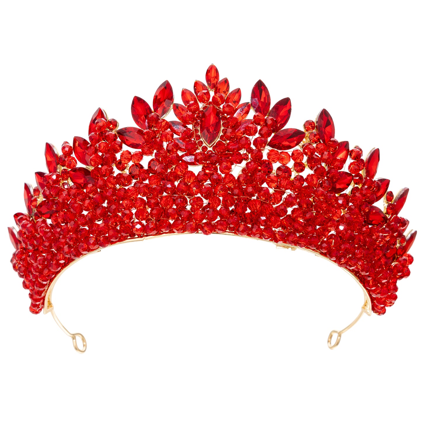Elegant Rhinestone Bridal Crown - Sparkling Pink Wedding Headband with Floral Design