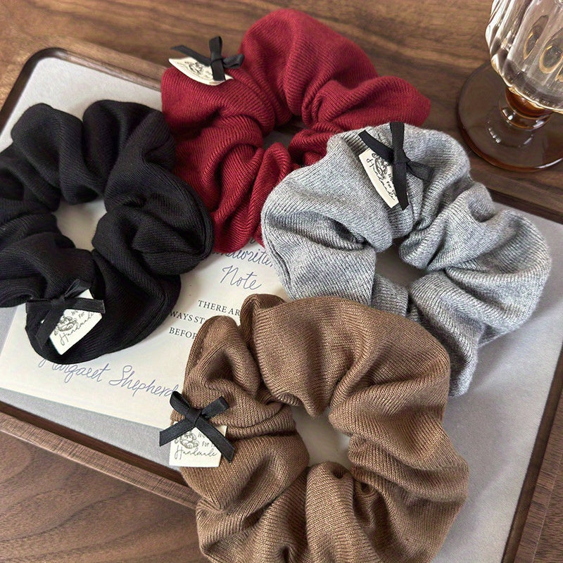 Cute Scrunchie Cute Single Soft Scrunchie Hair Tie with Bow Detail | 10+ Colors